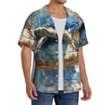 thumbnail image 4 of Cauagu Abstract Sea Turtle Men's Short Sleeve Button Down Hawaiian Shirt for Men Bowling Shirts Casual Summer Beach Shirt,X-Large, 4 of 6