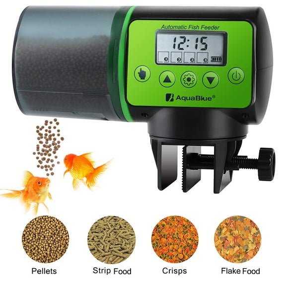 Automatic Fish Feeder, Auto Fish Food Timer Feeder-Aquarium Tank Timer Feeder for Fish Tank, Programmable Fish Food Dispenser