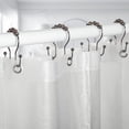 thumbnail image 3 of Ganchos de bronce para cortina de ducha, 12 unidades - Ganchos de baño de acero inoxidable, resistentes a la corrosión, anillos deslizantes anticaídas para barras de cortina de ducha,, 3 of 7