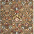 thumbnail image 3 of Safavieh Blossom Collection BLM402B Handmade Premium Wool Area Rug, 4' x 4' Square, Green / Multi, 3 of 4