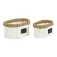 thumbnail image 1 of Household Essentials Natural Rim Oval Set Paper Rope And Seagrass (2 Piece) Small Wicker Basket, White, 1 of 5