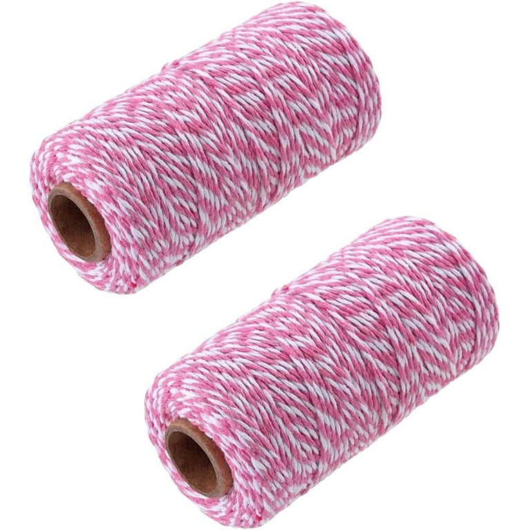 Cotton Twine String for Crafts, 656 Feet Pink and White Bakers Twine for  Gift Packaging, Gardening, Butcher Twine, Bouquet, Hanging Ornaments,  Artworks and Bottle Decoration, 2mm Cotton Cord Rope 