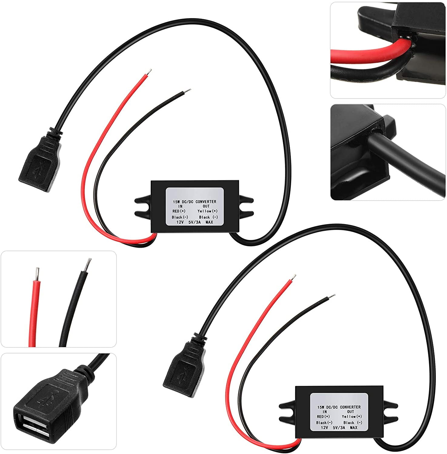 Lumana 12V to 5V DC Converter Buck Module USB Output Power Adapter DC