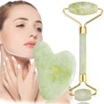 thumbnail image 1 of Moldeador facial, herramienta Guasha para rostro, rodillo facial, masaje de spa, juego de cuidado de la piel, piel posparto, jade natural puro, rodillo de belleza, alivia arrugas y líneas finas, 1 of 1