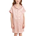 thumbnail image 3 of Bovxnpu Girls Boys Outfits Set Girls Summer Thin Ice Silk Short Sleeve Robe Gown Loungewear Tops, 3 of 8