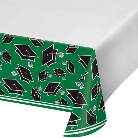

School Spirit Green 54 x 102 Plastic Tablecover Pack of 12
