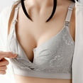 thumbnail image 4 of Elainilye Fashion Breast Feeding Bras for Women Gathering Bra Pregnant Underwear During Pregnancy Front Closure Bra Everyday Bras,Gray, 4 of 4