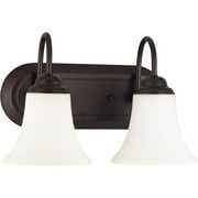 Nuvo 60-1933 - Vanity Fixture in Dark Chocolate Bronze and White Satin Glass