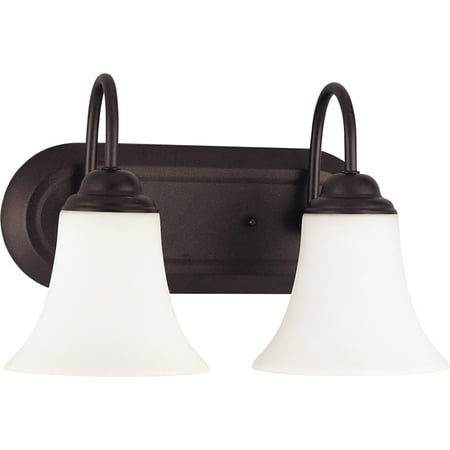 Nuvo 60-1933 - Vanity Fixture in Dark Chocolate Bronze and White Satin Glass