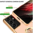 thumbnail image 3 of Compatible for Samsung Galaxy S21 Ultra Case with Ring Holder Kickstand [with Magnetic] Soft TPU Shockproof Electroplated Protective Phone Case for Galaxy S21 Ultra 5G Pink, 3 of 14