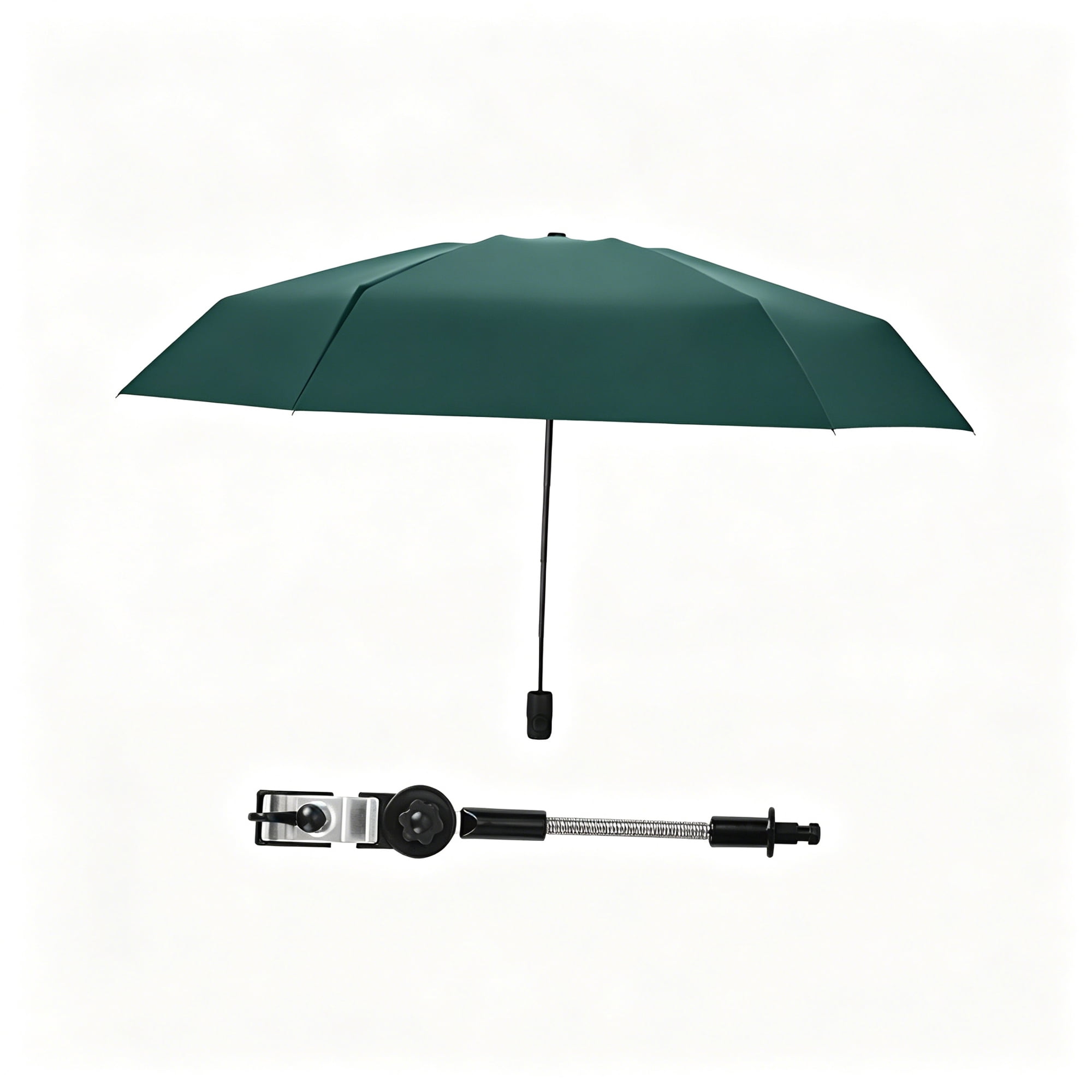 MISSMILE 2026 New Clamp on Umbrella Beach Chair Umbrella with Clip Fixing Device 90Cm Diameter Bike Umbrella Parasol for Bike Chair Green