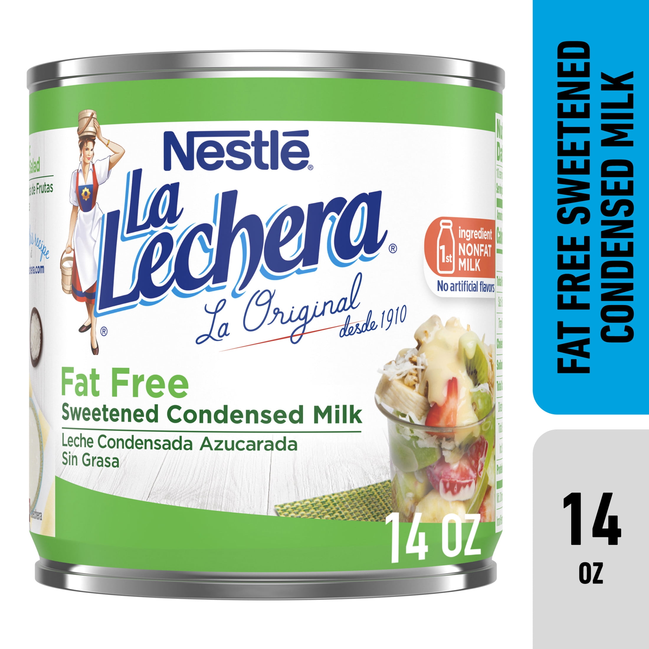 (5 pack) Nestle La Lechera Non Fat Sweetened Fat Free Condensed Milk for Valentine's Day Baking, 14 oz Can