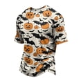 thumbnail image 2 of DORKASM Halloween Men's Shirts Short Sleeve Pumpkin Basic Shirts Crew Neck Skeleton Ghost Graphic Fall Winter T-Shirt Funny Print 2026 Comfy Blouse White XL, 2 of 6