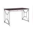 thumbnail image 7 of Martha 47" Brown Office Desk - Modern Computer Desk w/ Chrome Legs &amp; Engineered Wood Top for Home Office. Anti-Scratch, Rectangular Design., 7 of 7