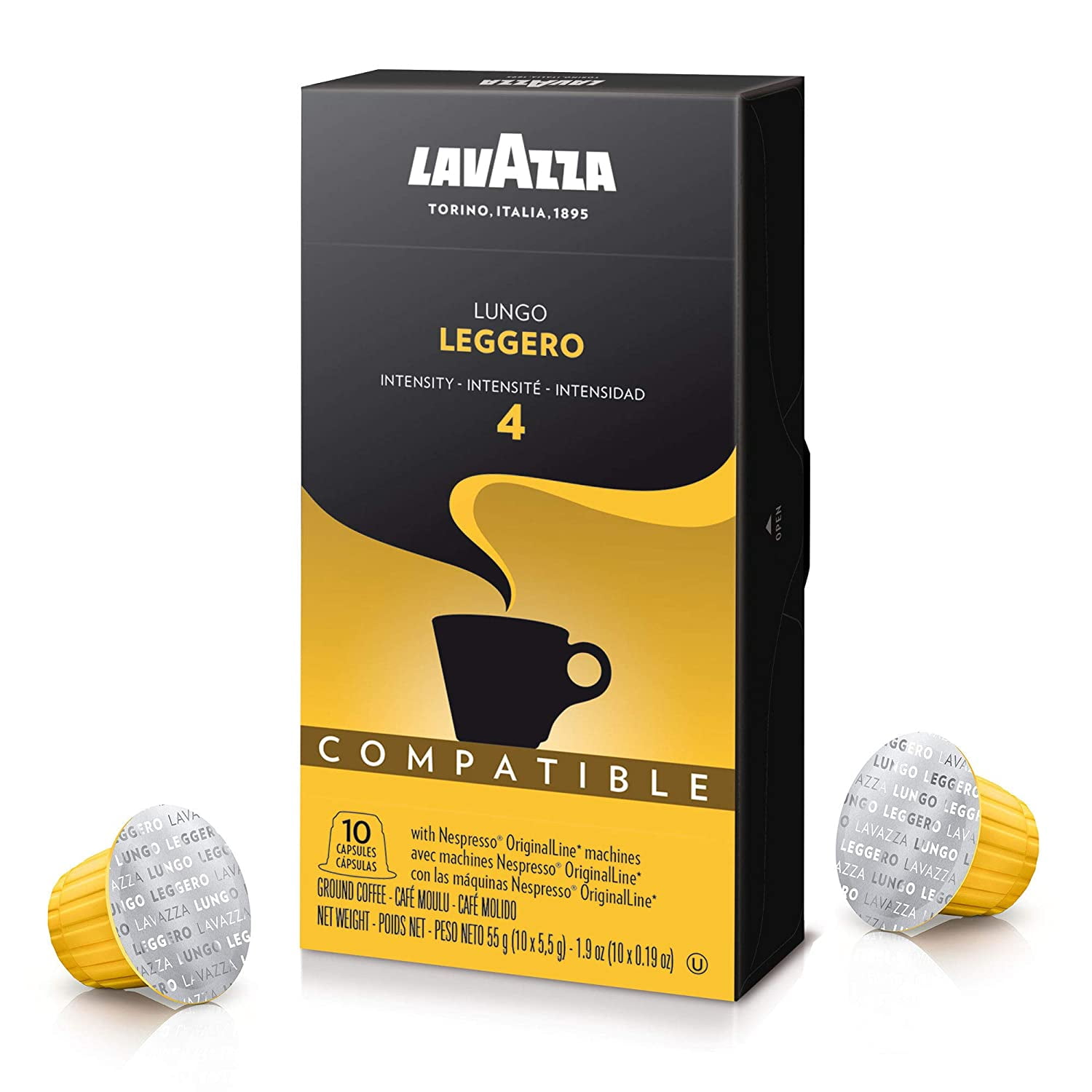 Lavazza Nespresso Compatible Capsules, Leggero Lungo Medium Roast Coffee  (Pack of 60) 