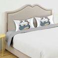 thumbnail image 3 of Yayeee Pillowcase Standard Size Set of 2 Satin Wrinkle Resistant Pillow Case, Blue Cute Cat, 3 of 7