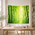thumbnail image 5 of Dense Bamboo Forest with Sunlight Filtering Through Leaves Serene Photorealistic for Nature Lovers Botanical Wall Art Housewarming Gift Tapestry Wall Hanging for Bedroom and Living Room, 5 of 7