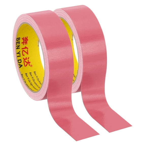Uxcell 1.2"x0.01" Bookbinding Tape 2 Roll 11 Yard Cloth Bookbinding Repair Tape Book Binding Tape Self Adhesive Pink