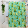 thumbnail image 3 of Shower Curtains for Bathroom-72"x72",Watercolor Green Lime on Teal Waterproof Bath Curtain Grommet Shower Curtain Set with Hooks, 3 of 9