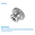 thumbnail image 3 of Uxcell Knurled Thumb Nuts, 5 Pack M4 x D12mm x H8mm Stainless Steel Knobs Fasteners Through Hole for 3D Printer Parts, 3 of 5