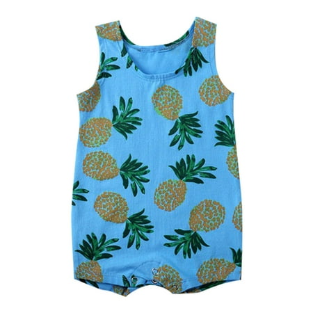 

XYIJANI 0-3 Months Infant Newborn Short Sleeve Baseball Cartoon Print Cute Print Ha Solid Color Triangle Bag Fart Clothes Love Print Cute Floral Boy Clothes 18-24 Months (Blue 90)