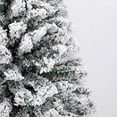 thumbnail image 4 of 6 FT Unlit Artificial Snow Flocked Hinged Christmas Tree , 1050 Branch Tips, Easy Setup with Sturdy Metal Base, for Holiday Xmas Indoor and Outdoor Decoration, 4 of 5