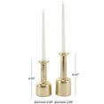 thumbnail image 3 of DecMode 2 Candle Gold Aluminum Metal Candle Holder with Rounded Bases, Set of 2, 3 of 11