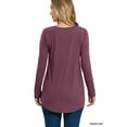 thumbnail image 3 of Zenana Plus Size Relaxed Fit Long Sleeve Round Neck & Hem Jersey Tee Shirt Top, 3 of 5