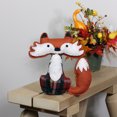 thumbnail image 3 of 15.75" Plush Orange and Cream Plaid Sitting Fox Tabletop Decoration, 3 of 3