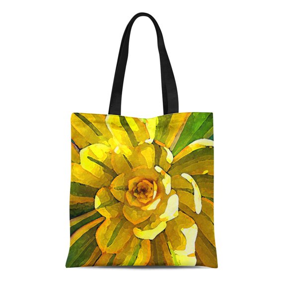 JSDART Canvas Tote Bag Modern Sunburst Aeonium Succulent Abstract Home Office Illumination Pattern Reusable Handbag Shoulder Grocery Shopping Bags