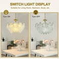 thumbnail image 3 of KPIBEST 8 Light Crystal Chandelier Antique Gold Semi Flush Mount Ceiling Light Fixture E14 Vintage Large Indoor Pendant Lighting, 3 of 11
