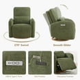thumbnail image 4 of Spruce & Spring Power Swivel Nursery Glider Recliners with Lumbar Pillow and Charging Port for Living Room, Moss Green, 4 of 9
