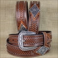 thumbnail image 2 of Ariat Western Belt Mens Diamond Concho Studs Tan A1013608, 2 of 5