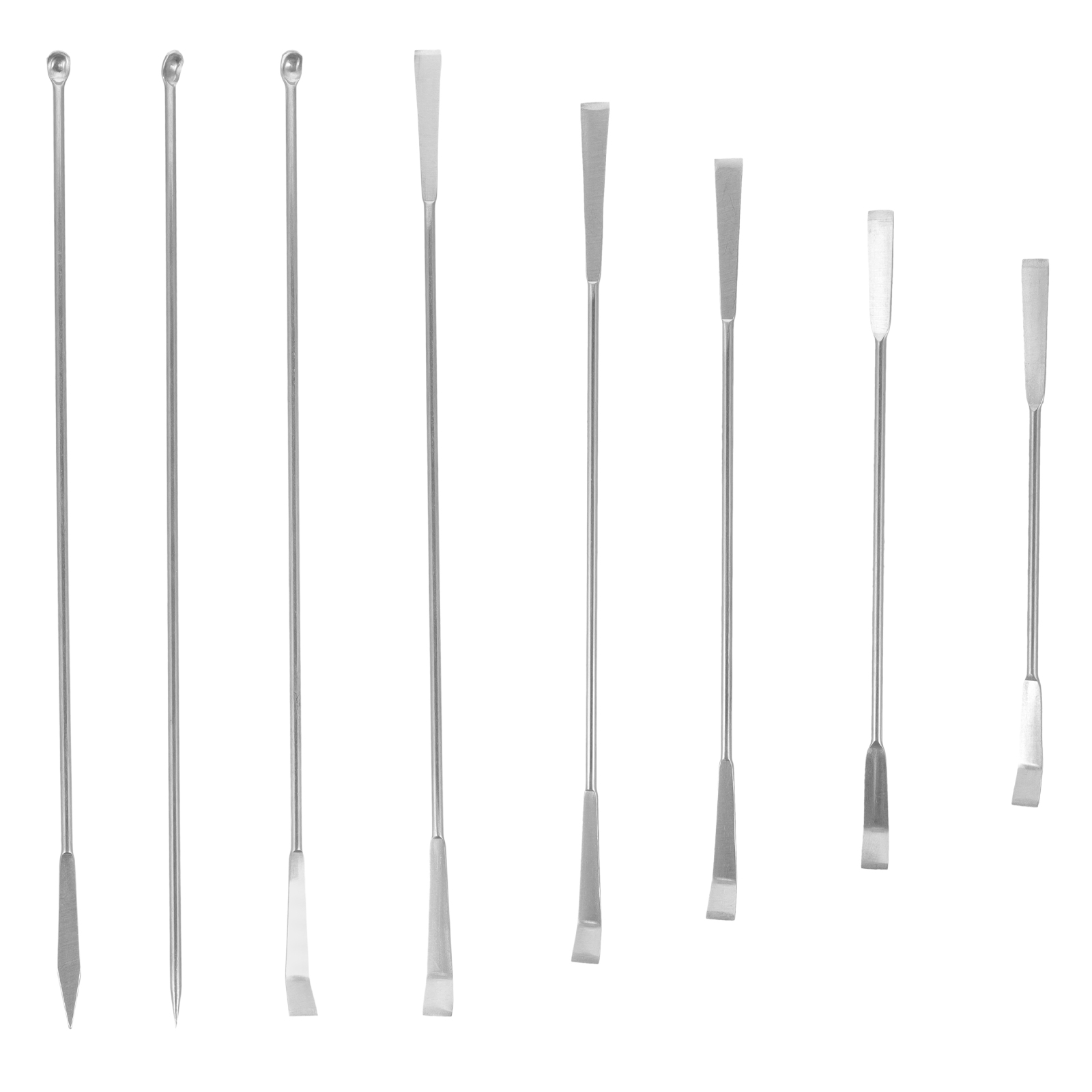 8 Pcs Laboratory Micro Spatula Medicine Spoon Stainless Steel Pharmacy