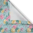 thumbnail image 3 of Ambesonne Shabby Flora Kitchen Curtains, Summer Roses Bridal, 55"x39", Turquoise Pale Pink, 3 of 3