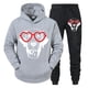 thumbnail image 4 of Conjunto de dos piezas con estampado de perro divertido y gafas de corazón para hombre, sudadera de manga larga a la moda de otoño y pantalones deportivos con cordón, 4 of 4