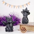 thumbnail image 4 of 1-Piece Mysterious Cat Statue, Sheep Horn, Black Decorative Resin Craft Ornament, Halloween Garden Ornament, Altar Guardian, 4 of 5