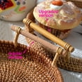 thumbnail image 6 of Travelwant Rattan Basket Round Coffee Table Tray Hand Woven Serving Trays for Ottomans Decorative Trays for Coffee Table Gift Baskets Restaurant Bread Fruit Vegetables Food Basket, 6 of 7