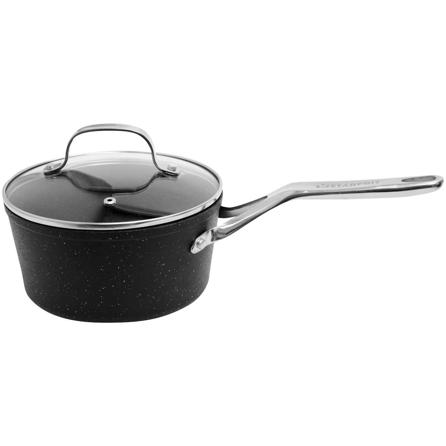 THE ROCK by Starfrit 10-Piece Non-Stick Aluminum Cookware Set with Stainless Steel Handles, Black, 060319-001-0000