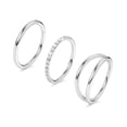 thumbnail image 1 of 3 piezas Anillos Nasales Piercing  Acero Inoxidable 1.2x8mm Malubero Plateado, 1 of 4