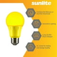 thumbnail image 3 of Sunlite LED A19 Colored Light Bulb, 3 Watts (25w Equivalent), E26 Medium Base, Non-Dimmable, UL Listed, Party Decoration, Holiday Lighting, Yellow, 6 Pack, 3 of 7