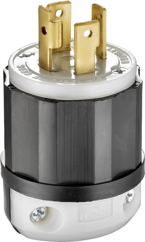 Photo 1 of 30 Amp 125/250-Volt Locking Plug, Black and White
