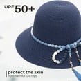 thumbnail image 4 of 56-58 cm circunferencia del sombrero mujer verano salida playa sombrero de paja ocio anti-ultravioleta sombrero plegable, 4 of 6
