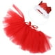 thumbnail image 2 of KAKOWELY Falda de gasa para mascotas, 2 piezas, falda de malla para fiesta, ropa para mascotas, vestido para perros, suministros para cachorros con diadema (1 falda + 1 diadema), 2 of 4