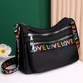 thumbnail image 2 of EnJoCho Fashion Women High Capacity Letter Printing Zipper Travel Bag Shoulder Bag Messenger Bag Trendy Matching Bags for Male Female for Travel Casual Use Clearance, 2 of 9