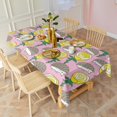 thumbnail image 3 of Pink Hedgehog Rose Pattern Rectangle Tablecloth 60"x102",Waterproof Polyester Rectangle Table Cloth, Wipeable Spillproof Polyester Tablecloth for Dining, Camping, Indoor and Outdoor, 3 of 6