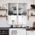 thumbnail image 2 of 2 Panels Kitchen Tier Curtains 39 Inch Length, Funny Yak Grommets Window Treatment Curtain, Cute Art Vintage Lovely Animals on Bathtub Thermal Curtains Drapes for Living Room/Bathroom, 2 of 9