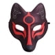 thumbnail image 3 of cara de zorro japonesas cara de media cara Anime Animal Cosplay para hombres Mujeres Baile de disfraces Disfraz Negro Hugo Cosplay de la cubierta del zorro, 3 of 10