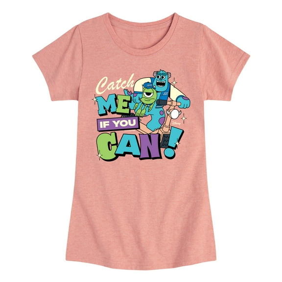 Monsters Inc - Mike Sully Catch Me If You Can - Girls Toddler And Youth Fitted Short Sleeve Graphic T-Shirt