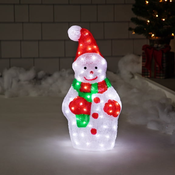 Northlight LED Lighted Commercial Grade Acrylic Snowman Outdoor Christmas Decoration - 24"